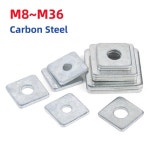 M8 M10 M12 M14 M16 M20~M36 열/냉간 아연 도금 탄소강 사각 평 와셔 직사각형 커튼 커튼 월 : 보정업