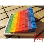 작은 나무 빌딩 블록 세트 무지개 쌓기 목재 계산 사각 : 에메랄드 코퍼레이션