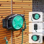 안데카 헤비 듀티 자동 리트랙터블 정원 호스 릴 프리 락킹 180 ° 회전식 벽걸이 부드러운 PVC : 성연홀딩스