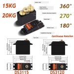 15KG 20KG 서보 360/270/180도 연속 회전 DS3115 DS3120 arduino RC 자동차 로봇 보트 용 디지털 : 라이트닝트레이드