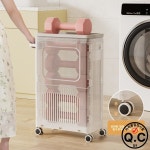 모바일 더러운 옷 바구니 북유럽 스타일 홈 수납 정리함 단색 플립 커버 공간 절약 솔루션 : 티와이무역