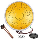 스틸 텅 드럼 14 인치 15 노트 요가/명상/불안 완화 도구를위한 사운드 치유 악기 선물 세트 : 바잉커넥트