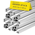 BELLA BAYS 4피스 40cm(15.75인치) 400mm 3030 T 슬롯 알루미늄 압출 프로파일 유럽 표준 양극 산화 실버 선형 레일 가이드 프레임 3D... 