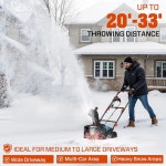 SE닉스 전기 제설기, 18인치 8인치 클리어링 깊이, LED 모터, 15Amp 최대 조명(STE14-M) DS-L2 투척 거리 33피트, 4개의 1700와트... 