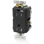 레비톤 20A-125V 엑스트라 헤비 듀티 산업용 등급 날씨/감쇠 저항 듀플렉스 자가 테스트 GFCI 리셉터클, G5362-WTE, 블랙 Black : 세계로샾