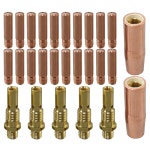 리버웰드 MIG MAG 접촉 팁 .030 11-30 원뿔형 노즐 21-50 1/2 디퓨저 35-50 모듬 사이즈 링컨 매그넘 100L 및 트위코 미니 /#1 용접 토치 건... 