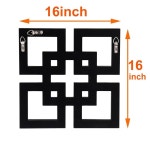QMDECOR 실버 미러 벽 장식 16x16 u201D 거울 현대 패션 DIY 벽걸이 사각 디자인 화려함, 글램, 액센트, 빈티지, 시크한 방과 홈 데코용... 