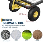 달린 GarbeeLife 헤비 900 잔디 카트를 수 마당용 카트, 스틸 농장 측면이 LBS 듀티 메쉬 왜건 있습니다 개조할 정원 플랫베드, 카트로 : 스스아