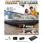 에어 펌프가 장착된 킹캠프 셀프 팽창 침낭, 7.5 R-값 더블 캠핑 매트리스, PVC 프리 패브릭이 휴대용 4시즌 메모리 폼 매트, 편안한 여행용... 