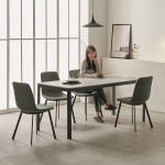 에븐 포세린 세라믹 식탁세트 퍼니그린 의자4, 1800mm, 블랙프레임 : 보니애가구