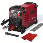 PUWU 200Amp 110V 스틱 용접기 ARC/ 트 TIG 2-in-1 슈퍼 미니 휴대용 20PCS 로드 및 글러브 RED 을 사용한 핫 스타트/VRD/안티스틱/ARC... 