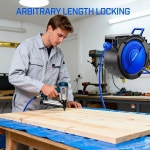 POXURIO 80FT+6.5FT 접이식 에어 호스 릴, 3/8인치 특허 디자인의 호스, 헤비 밀폐형 오토 300 듀티 180 하이브리드 회전 최대 PSI 마운트... 