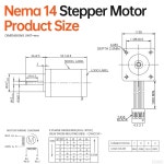 YEJMKJ 네마 14 스테퍼 모터 2상 1.8 u200C u200C 35Ncm(49.56온스 인치) 고토크 바이폴라 53mm 2.7 1.2A 4와이어 샤프트 24mm 5mm 35... 