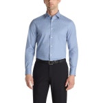 Calvin Klein 남성용 드레스 셔츠 레귤러 핏 다림질이 필요 없는 스트레치 프린트, Viola : 가온별밤