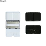 아트 페인팅용 빈 수채화 페인트 틴 박스 팔레트, 풀 팬, 하프 금속 트레이, 블랙 : 창식이네몰