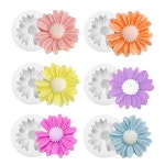 6PCS 데이지 플라워 실리콘 몰드, 귀여운 캔들 3D 은은한 몰드 만들기, 퐁당 초콜릿, 케이크 장식, 비누, 캔디 클레이 로션 바 왁스 DIY 공예... 