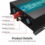WZRELB 3000W 48V(42V-60V) 120V 순수 사인파 파워 인버터, 2개의 AC 콘센트, 자동차 인버터(RBP-300048), 블랙 : 가온누리마켓2