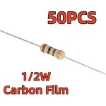 50PCS 1/2W Carbon Film Resistance 5 1R 1M 2 2R 10R 22R 47R 51R 100R 150R 470R 1K 4 7K 10K 47K 1 10 : 오십육플렉스