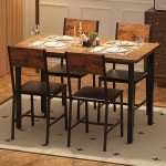 바름스테다 47인치 주방 식탁 세트 4인용, 5피스 세트, 덮개가 있는 의자, 식당 작은 공간을 위한 다이넷, 아파트 1 43 Rectangular Table... 