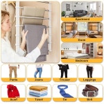 바지 옷걸이 공간 절약 2팩 다층 옷장 정리대 및 보관용 금속 청바지 치마 스카프 다리 슬랙스 2 Pack : 바다건너mall