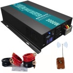 WZRELB 3000W 48V 120V 순수 사인파 파워 인버터 리모컨, AC 콘센트 2개, 차량 인버터(RBPRC-300048) Split Phase 3KW 24V... 