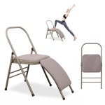 VEGXPET 접이식 요가 스트레치 체어 - 등 편안함을 제공하는 프리미엄 서포트, 탈부착 가능한 허리 지지대가 있는 금속 핸드스탠드 체어... 