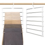 바지 옷걸이 공간 절약 2팩 다층 옷장 정리대 및 보관용 금속 청바지 치마 스카프 다리 슬랙스 2 Pack : 바다건너mall