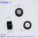 몽테조이 10/100pcs 소년을 2x20mm 이중 고무 바퀴 dron rc 차 비행기 로봇 아이 장난감 diy 아기 부속품 montessori juguetes WRD202A... 