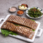 돼지고기 편육 400g 국내산 머릿고기 편육 새우젓+쌈장 : 방자네