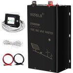 2500W 24V 순수 사인파 인버터, DC ~ 120V/240V 분할 위상 전력 5KW 서지, 5개의 AC 콘센트, 하드와이어 단자, 15피트 LCD 리모컨 패널... 