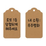 크리스마스 소원카드 100개 로프포함 크라프트 종이 카드 태그 소원트리 행택 산타 장식 : 투식스