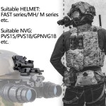 NVG 마운트 L4 G24 금속 헬멧 PVS18 / 31 J ARM 도브테일 어댑터, PVS 14 나이트 비전 단안 액세서리와 호환됨 : 자성무드