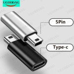 미니 USB-유형 C 어댑터 5 핀 수 미니 USB-암 USB 유형 C GoPro MP3 카메라 PC Conventer 용 데이터 전송 커넥터 : 스페이스종합몰
