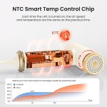 코셰어 여행용 헤어 드라이어 1100 고속 브러시리스 모터 빠른 건조 스마트 열 제어 경량 저소음 샌디 카키를 위한 200g 컴팩트 블로우... 
