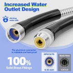 SPECILITE 리트랙터블 가든 호스 릴 65피트 1/2인치, 304 스테인리스 스틸 수도관, 수명 3배, 누수 방지, 자외선 및 동결 자동 되감기 모든... 