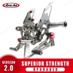 아라시 APRILIA RSV4 R/팩토리 2009 - 2012 CNC 조절식 발판 라이더 리어셋 RSV 4R 2010 2011 09 10 11 12 : 디오로직스