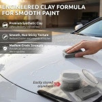 자동차 클레이 바 오토 디테일링 2팩 100g, 프리미엄 중형 소재, 자동차, RV, 보트, 버스 청소용 매직 클리너 (그레이) Grey - Clay Bar... 