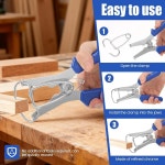 JUNXILPPD 마이터 스프링 클램프 및 플라이어 키트와 몰딩 불을 목공 보관 위한 클램프와 프레임 링이 스테인리스 장착되어 클램프가 스틸... 