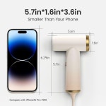 코셰어 여행용 헤어 드라이어 1100 고속 브러시리스 모터 빠른 건조 스마트 열 제어 경량 저소음 샌디 카키를 위한 200g 컴팩트 블로우... 