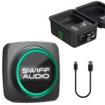 모니터 시스템, LED 스크린 수신기 및 충전 케이스 송신기 내장 CUE 마이크 포함 5.8GHz IEM 스위처블 스테레오, 4채널 설계 1-10 지원... 