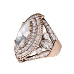 CKHAO 여성 반지 - 32mm 터키 스타일 화이트 보석 빈티지 주얼리 J0769WHITE : BOS마켓