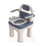 간이 화장실 가정용 성인 22 간병 침실타입 좌변기 블루 이동식 하드커버 1 침대옆 침실 소변통 휴대용 양동이 변기 차박 : 세봉지1