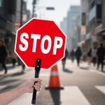 손잡이가 달린 Stop Go 표지판, 12인치) 내후성, 30.5cm(12 쉬운 교통 장착 알루미늄 양면, 30.5 녹 x 반사, 스톱/고 휴대용 방지 : 지앤컴