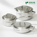 키친아트 무연마제 스텐냄비 세트 통5중 인덕션 신혼 냄비세트 클린 3종, 편수16+양수24+전골24, 1세트 : 미쎄스킴