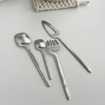 안물리 인스 미니멀리스트 디자인 행잉 포크 스푼 나이프 세트 스테인리스 스틸 무광 마감 식기류 중국산 : 네이루