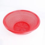 원형 소쿠리 3호 레드 플라스틱정리함 채반소쿠리 기름거름망 과수원바구니 거름망 식품박스 : 민쿤마트