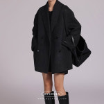 핸드메이드 오버핏 울100 하프코트(2col)자켓 : 바이초이스