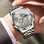 OLEVS 시계 남성용 클래식 남성 드레스는 읽기 쉬운 라지 시계입니다 페이스 파라 홈브레 손목시계 캐주얼 고급 릴로제 아날로그 G5529-G... 