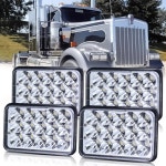 BA 폴리시 4x6 LED 헤드라이트 DOT 승인 4PCS 45W 직사각형 H4651 H4656 H4666 H4668 H6545 H4642 하이/로우 밀폐 빔 쉐보레 S10 블... 