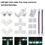 5피스 10mm L 모양 T 납땜 없음  커넥터 Butted 라인 3pin RGB RGBCCT LED 스트립 빛 : 공도신김유통